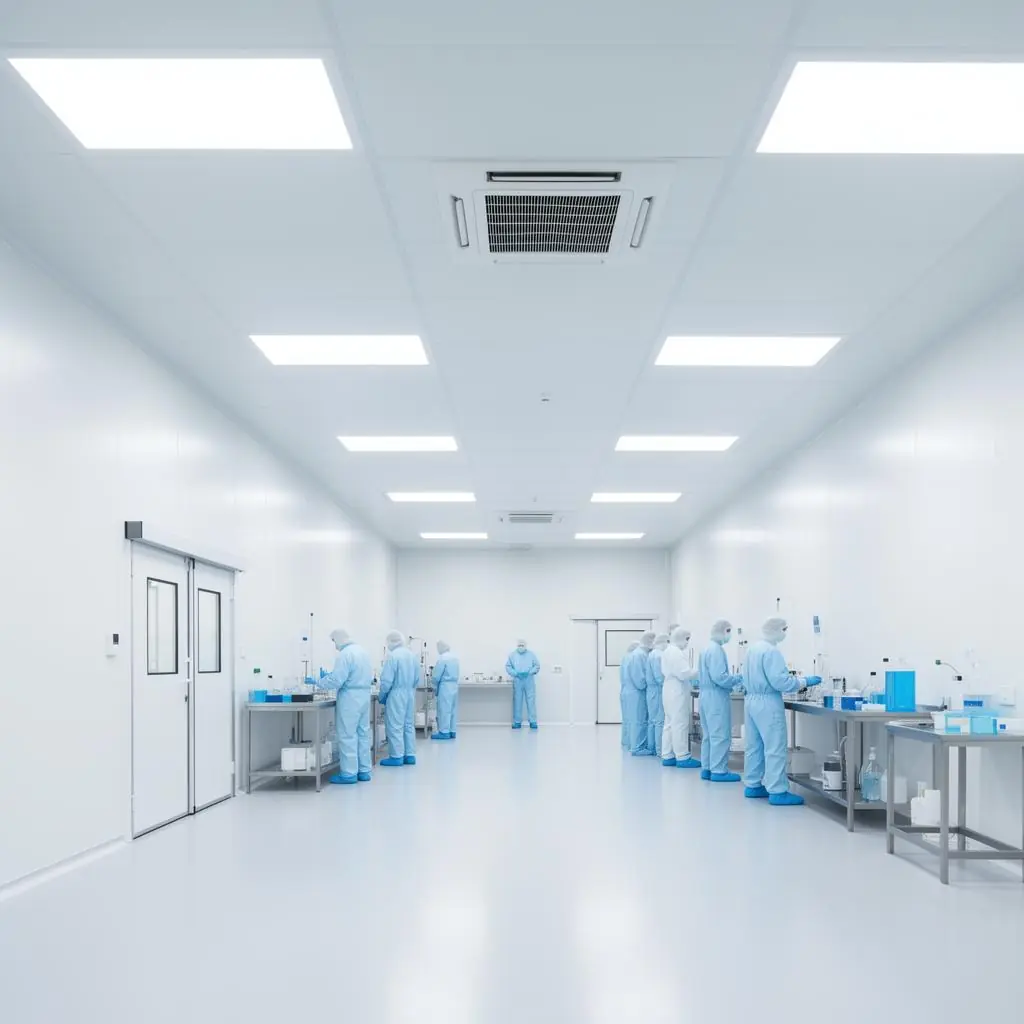 Clean room built with flush PUF panels