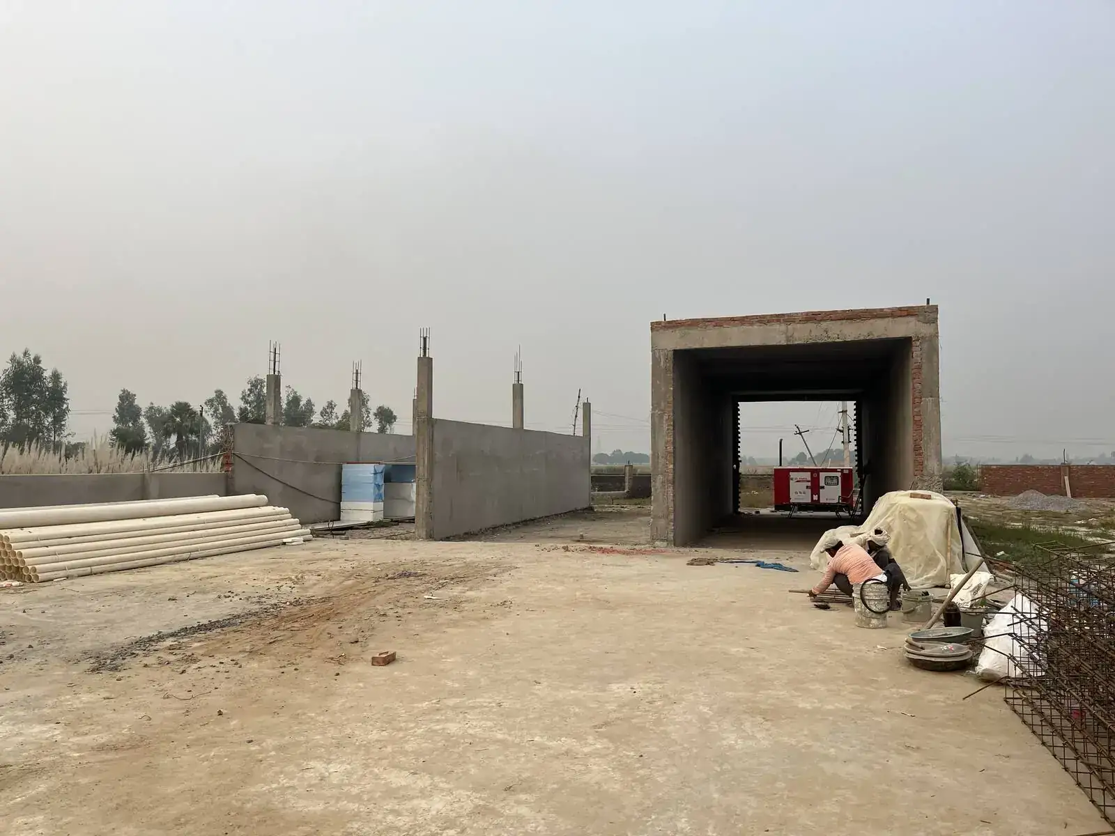 Civil and structure work in progress on an AgriMotion project site